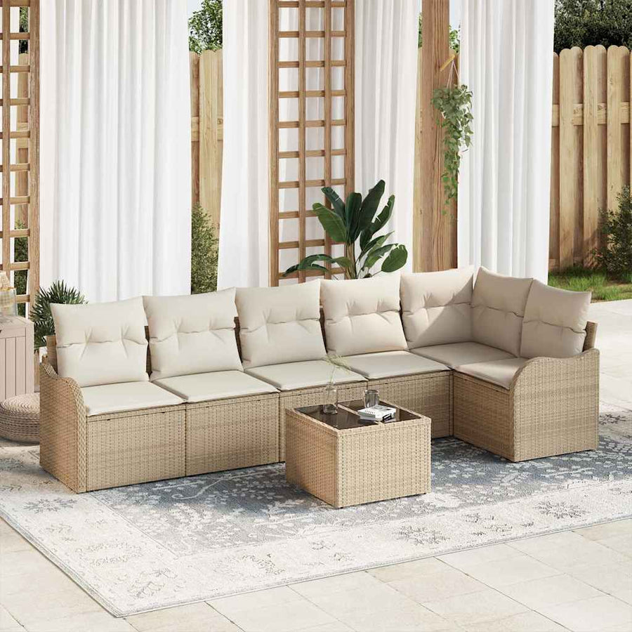 Tuin Sofa Set 7 st Bruin poly rattan