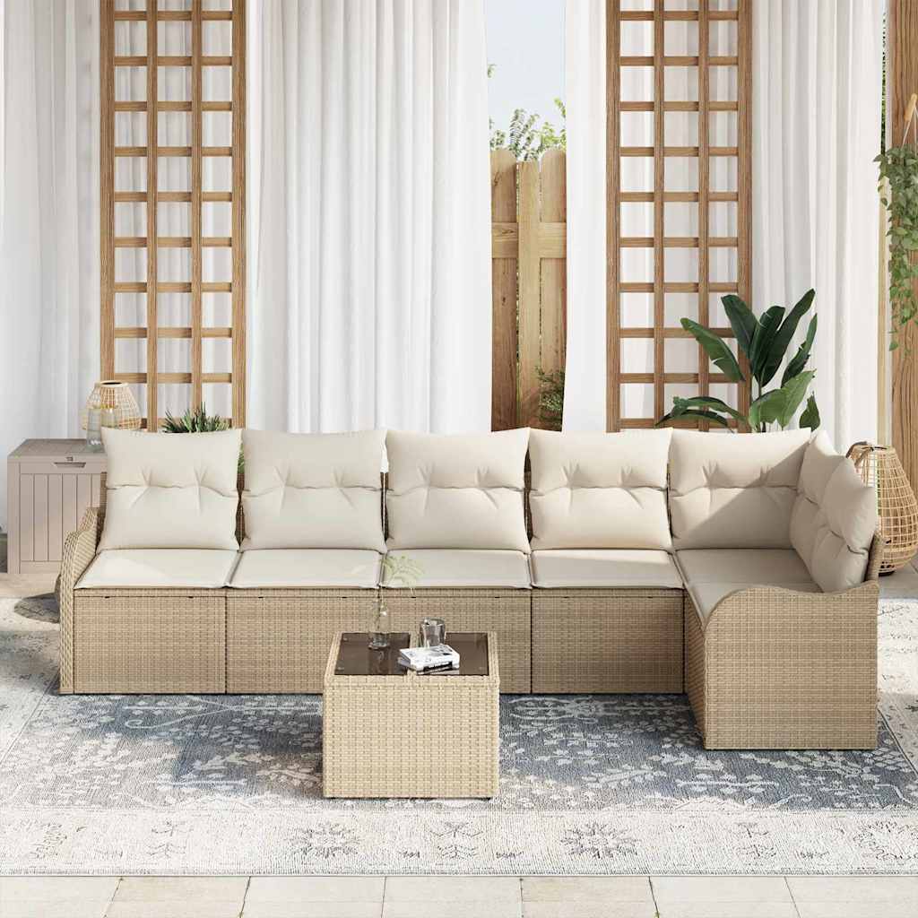 Tuin Sofa Set 7 st Bruin poly rattan