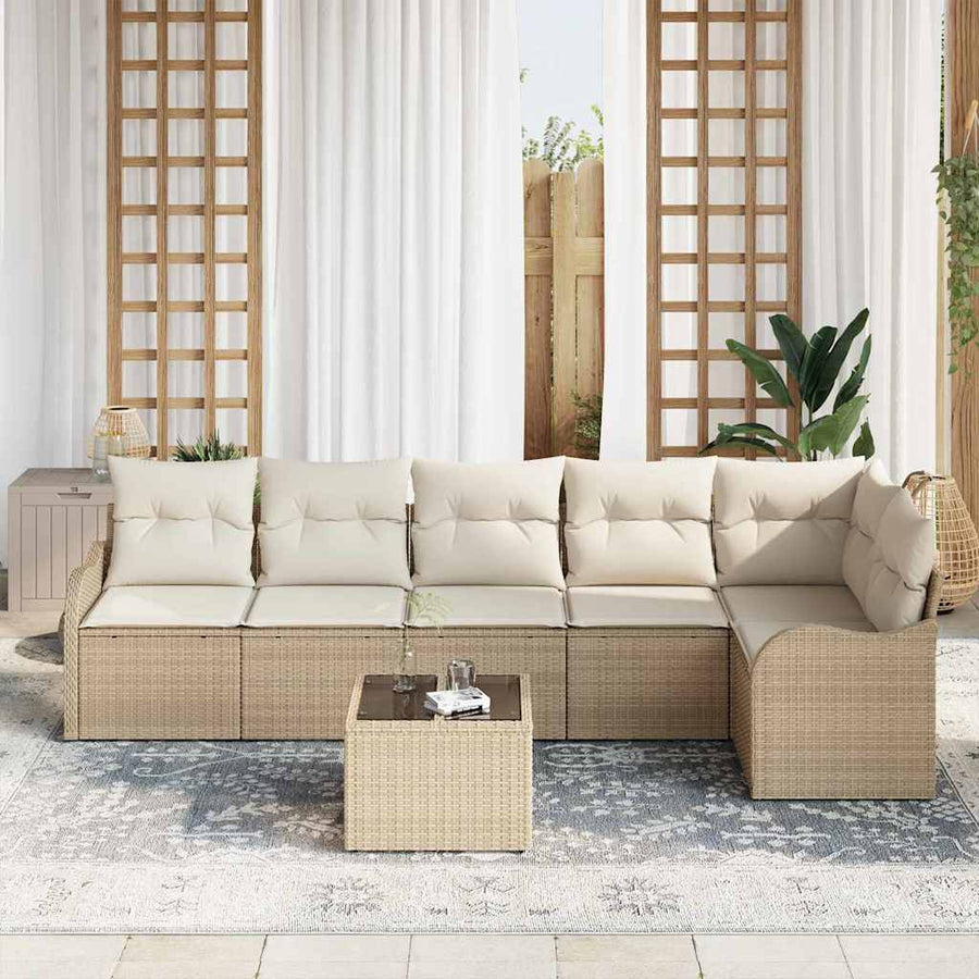 Tuin Sofa Set 7 st Bruin poly rattan