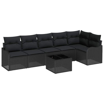 Tuin Sofa Set met kussen met opslag 7 pcs Beige Poly riet