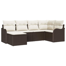 Tuin Sofa Set met kussen 6 pcs Bruin en wit Poly riet