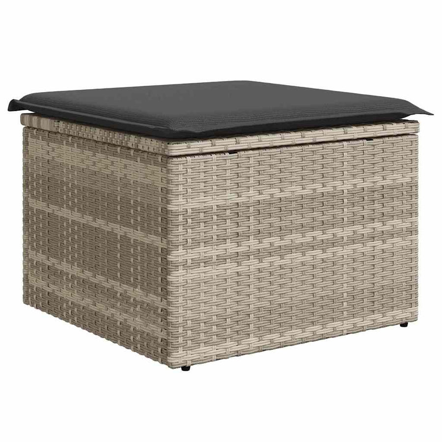 Tuin Sofa Set met kussen 7 pcs Lichtgrijs Poly riet