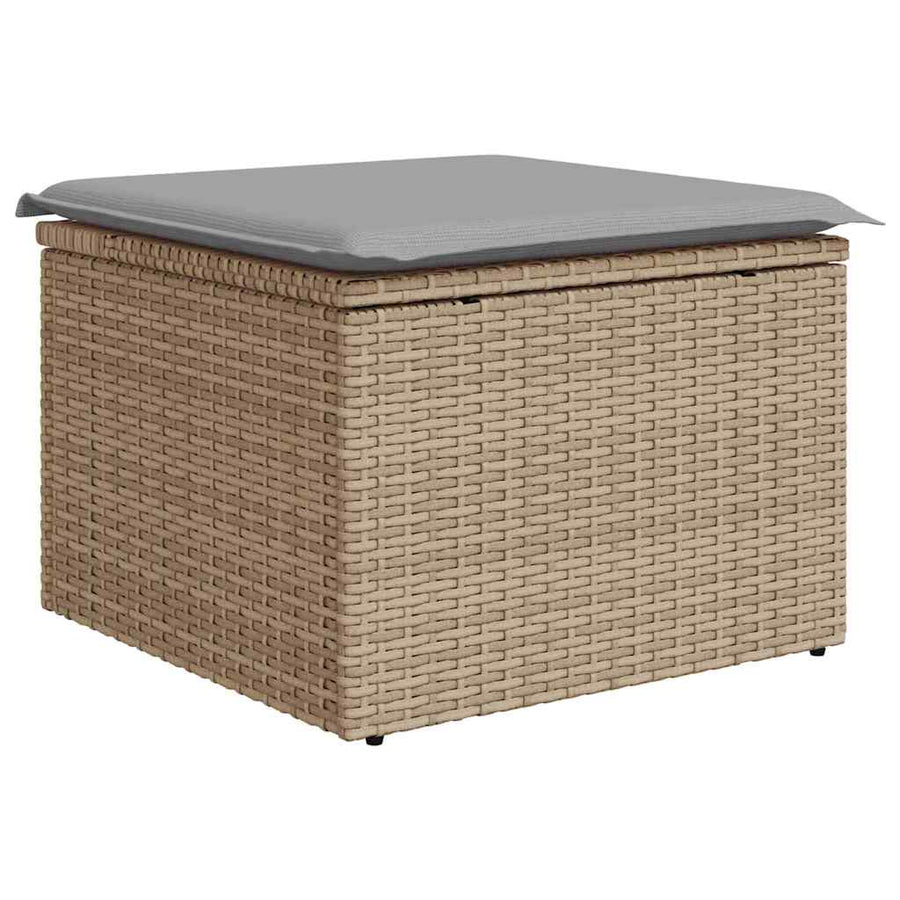 Tuin Sofa Set Met Kussen 8 Pcs Poly Riet beige en lichtgrijs met tafel