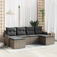 Tuin Sofa Set met opslag 6 pcs Grijs poly rattan