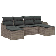 Tuin Sofa Set met opslag 6 pcs Grijs poly rattan