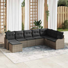 Tuinbankstel poly riet grijs 8 personen modulair