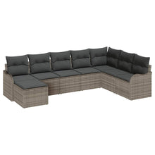 Tuin Sofa Set met kussen 8 pcs Grijs Poly riet