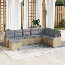 Tuin Sofa Set Met Kussen 8 Pcs Poly Riet beige en lichtgrijs zonder tafel