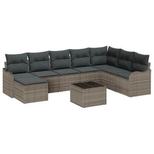 Tuin Sofa Set met opslag 9 pcs Grijs poly rattan