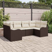 Tuin Sofa Set met kussen 6 pcs Bruin en wit Poly riet