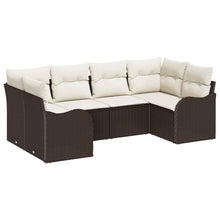 Tuin Sofa Set met kussen 6 pcs Bruin en wit Poly riet