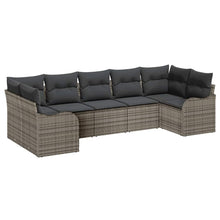 Tuin Sofa Set met kussen 7 pcs Grijs Poly riet
