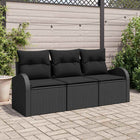 Tuinset poly rattan 3-delig zwart