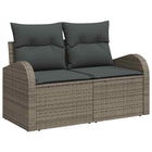 Garden Sofa Set with Storage with Cushion 6 pcs Grey poly rattan