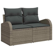 Tuinset poly rattan grijs 6-delig met opbergruimte