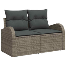 Tuin Sofa Set met opslag met kussen 6 pcs Grijs poly rattan