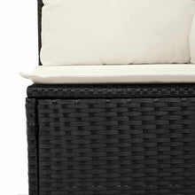 Tuin Sofa Set 8 pcs Zwart en Crème Poly rattan, staal en glas