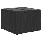 Garden Sofa Set 8 pcs Black and Cream Poly Rattan, Steel and Glass