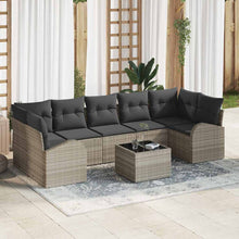 Tuin Sofa Set met kussen 8 pcs Licht Grijs en Donker Grijs