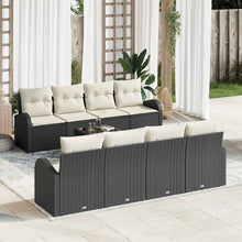 Tuin Sofa Set met opslag 9 pcs Zwart en Crème poly rattan