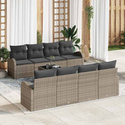 Tuinset poly rattan grijs modulair met opslag 234x62x69 cm
