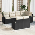 Garden Lounge Set with Cushions 7 pcs Black and White poly rattan