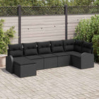 Sofa Set with Storage Cushion Box 7 pcs Black poly rattan