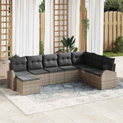 Tuinset poly rattan grijs modulair 8-delig
