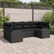 Tuinset poly rattan 6-delig zwart