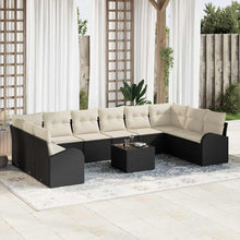 Tuinbankenset met kussen 11 pcs Bruin en Crème poly rattan