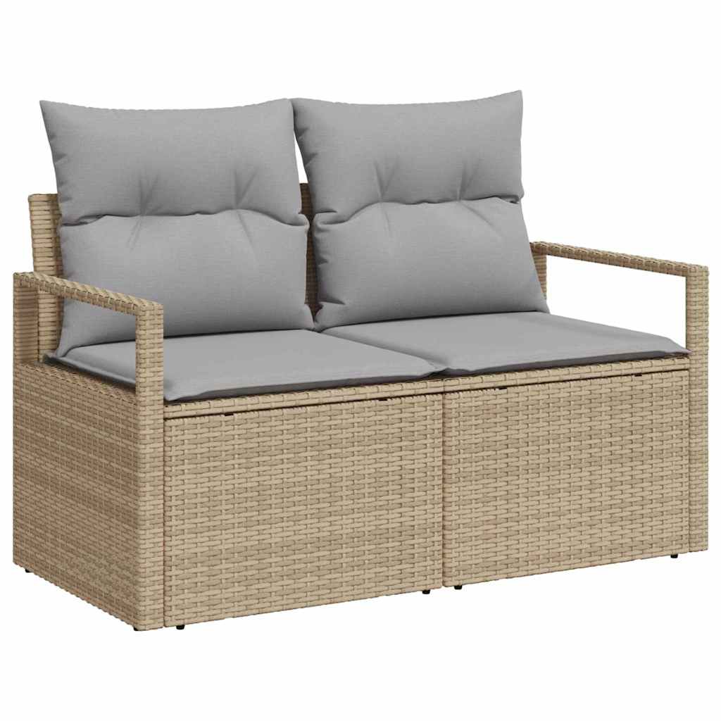 Tuin Sofa Set met kussen 6 pcs Beige en Grijs poly rattan