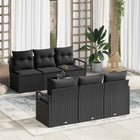 Garden Sofa Set with Cushion and Storage 7 pcs Black Poly Rattan
