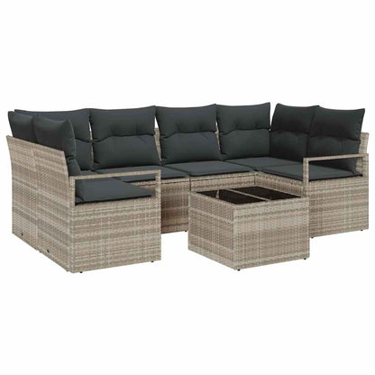 Tuin Sofa Set met kussen 7 pcs Licht Grijs en Donker Grijs