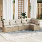 Tuinbankenset poly rattan beige wit
