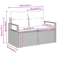 Tuinbankenset met kussen met opslag 7 pcs Zwart poly rattan