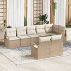 Garden Sofa Set with Cushion 8 pcs Beige and White poly rattan