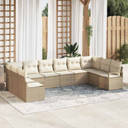 Modulaire tuinbankenset poly rattan beige 8 persoons