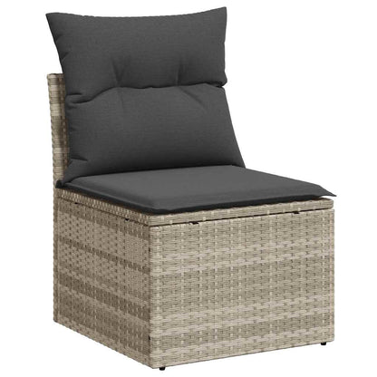 Tuin Sofa Set met kussen 8 pcs Lichtgrijs poly rattan