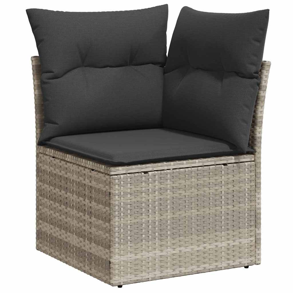 Tuin Sofa Set met kussen 8 pcs Lichtgrijs poly rattan