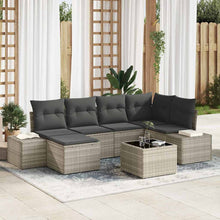 Tuin Sofa Set met kussen 6 pcs Lichtgrijs poly rattan
