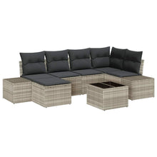 Tuin Sofa Set met kussen 6 pcs Lichtgrijs poly rattan