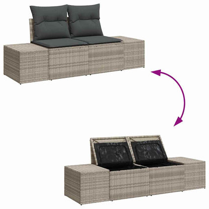Tuin Sofa Set met kussen 6 pcs Lichtgrijs poly rattan