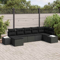 Garden Sofa Set with Cushion and Storage 7 pcs Black Poly Rattan