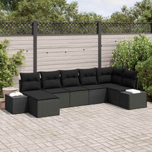 Tuin Sofa Set met kussen met opslag 7 pcs Zwart poly rattan