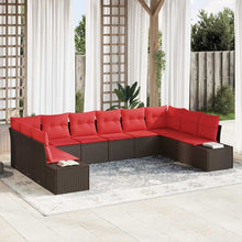 Tuinbankenset 10 st 9-Aantal zitplaatsen Bruin en Rood