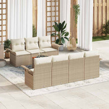 Tuinbankenset met opslag 8 pcs Beige en Crème poly rattan