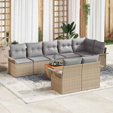 Tuin Sofa Set Met Kussen Met Opslag 9 Pcs En Licht Grijs beige en lichtgrijs
