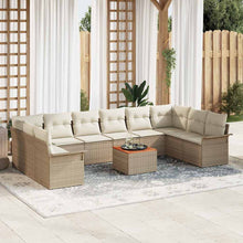 Tuin Sofa Set met kussen met opslag 11 pcs Beige en Crème