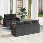 Garden lounge set with storage 6 pcs Black poly rattan