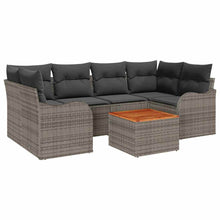 Tuinbankenset met opslag 7 pcs Grijs poly rattan